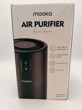 Mooka B-D02L Air Purifier - Black, High-efficiency Air Filtration System